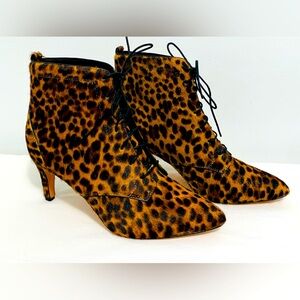Boden Leopard Print Leather Hide Boot